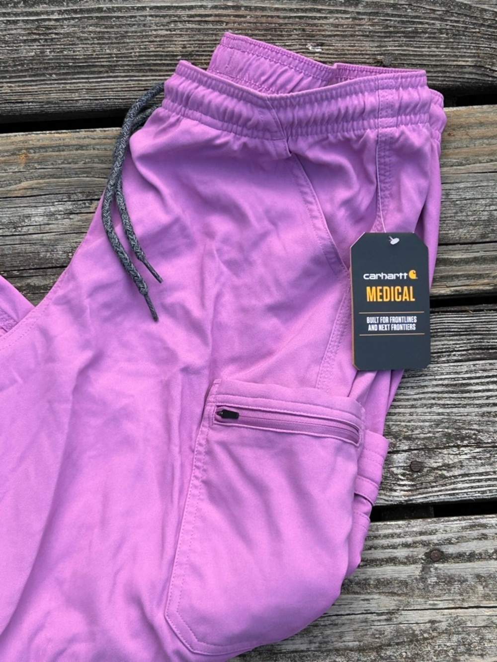 Carhartt Force Cargo Jogger Scrub Pants Purple Medical Workwear Petite M NWT - Picture 7 of 8